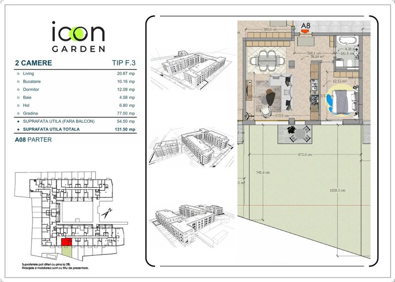 Icon Garden, apartament 2 camere, gata de mutare.